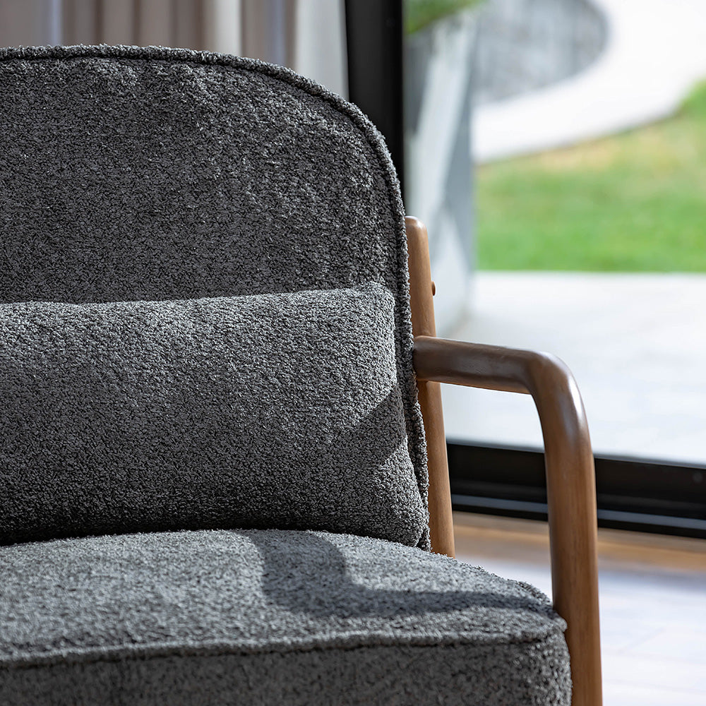 Dew Nostalgia Wooden Armchair - Grey