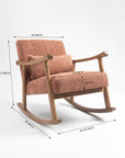 Margaret Wooden Rocking Chair - Dusty Rose Brown
