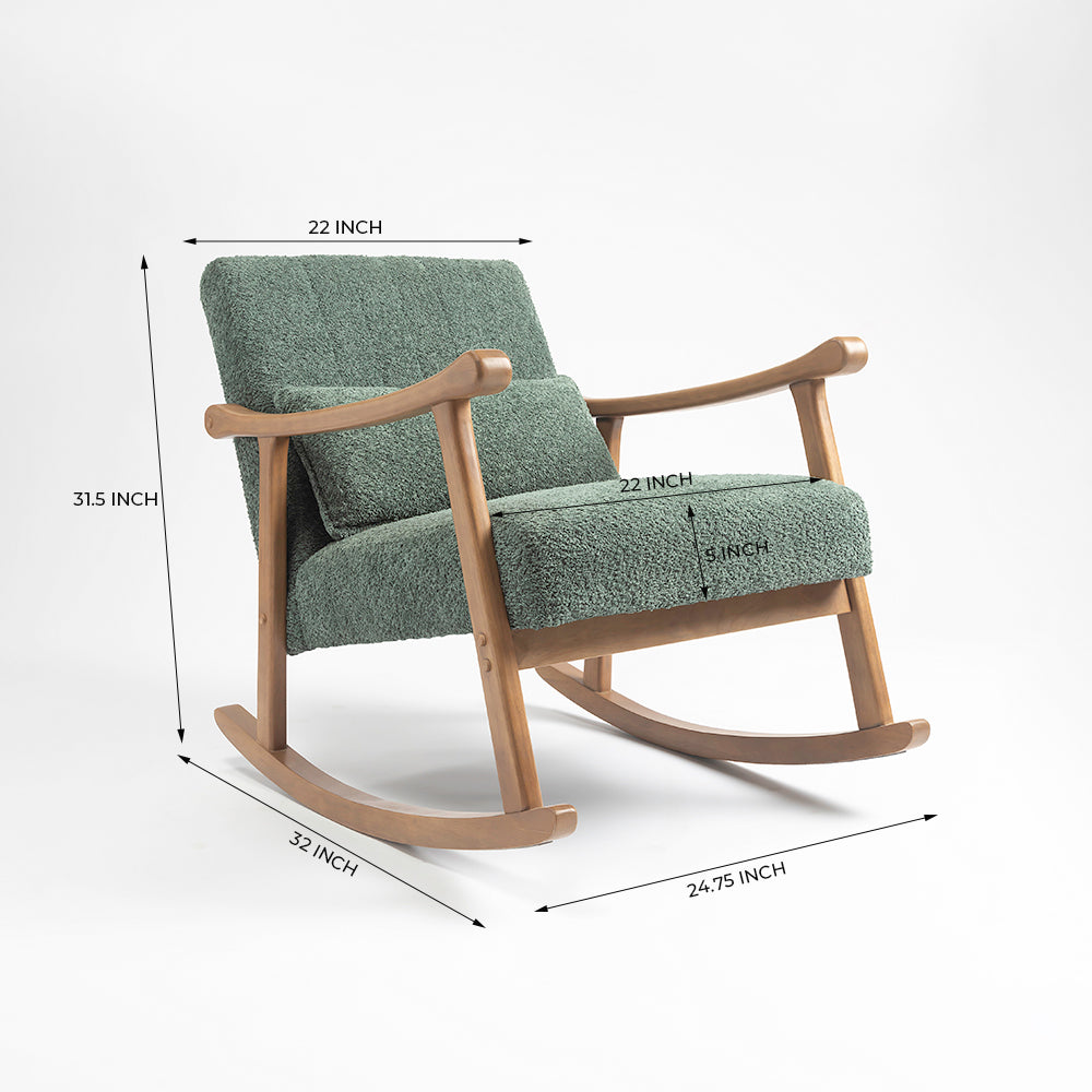 Margaret Wooden Rocking Chair - Dark Green