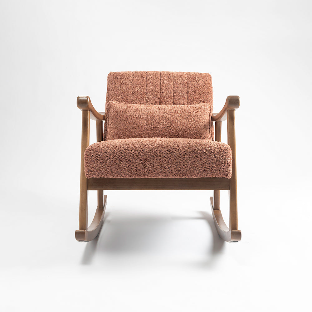 Margaret Wooden Rocking Chair - Dusty Rose Brown