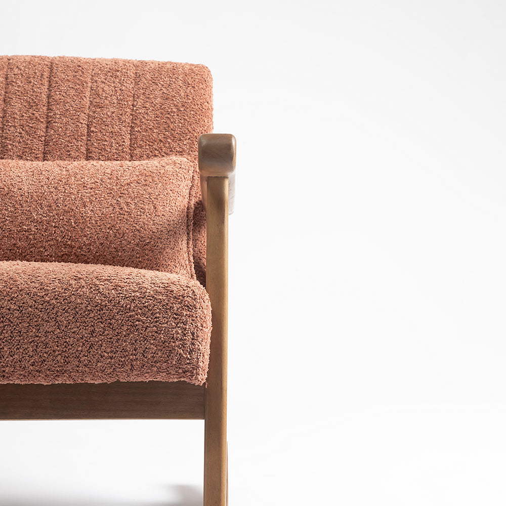 Margaret Wooden Rocking Chair - Dusty Rose Brown