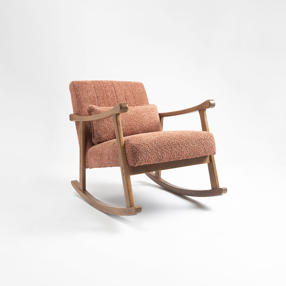 Margaret Wooden Rocking Chair - Dusty Rose Brown