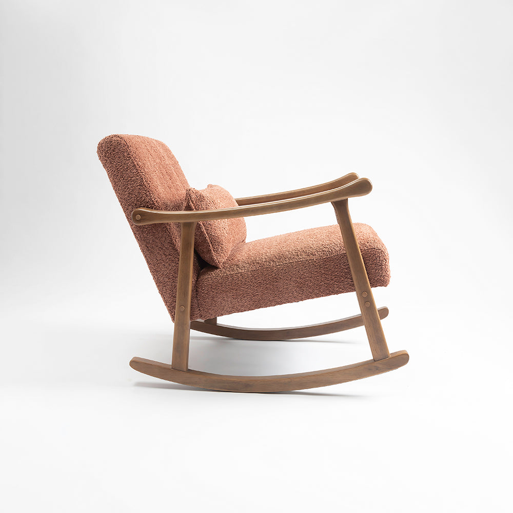 Margaret Wooden Rocking Chair - Dusty Rose Brown