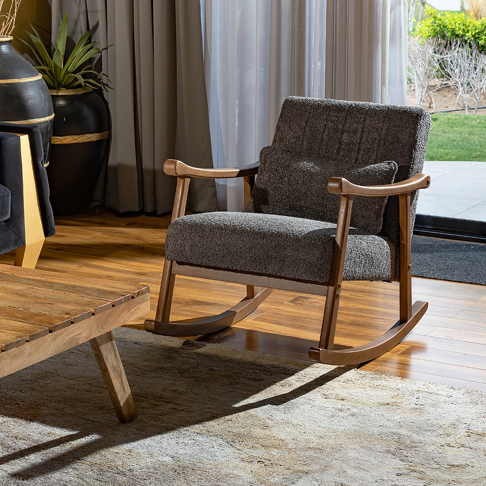 Margaret Wooden Rocking Chair - Grey