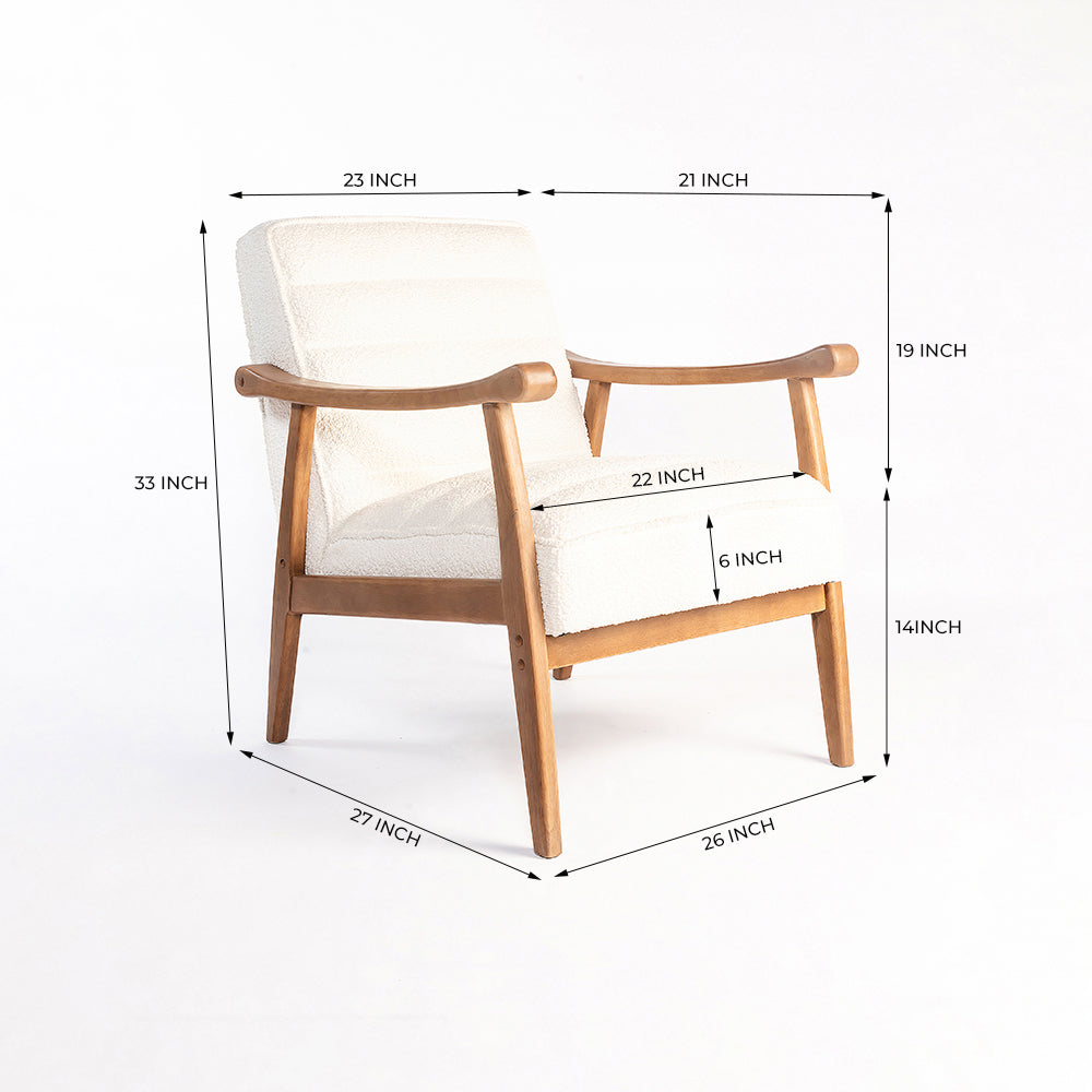 Tulsa Petal Wooden Armchair - White