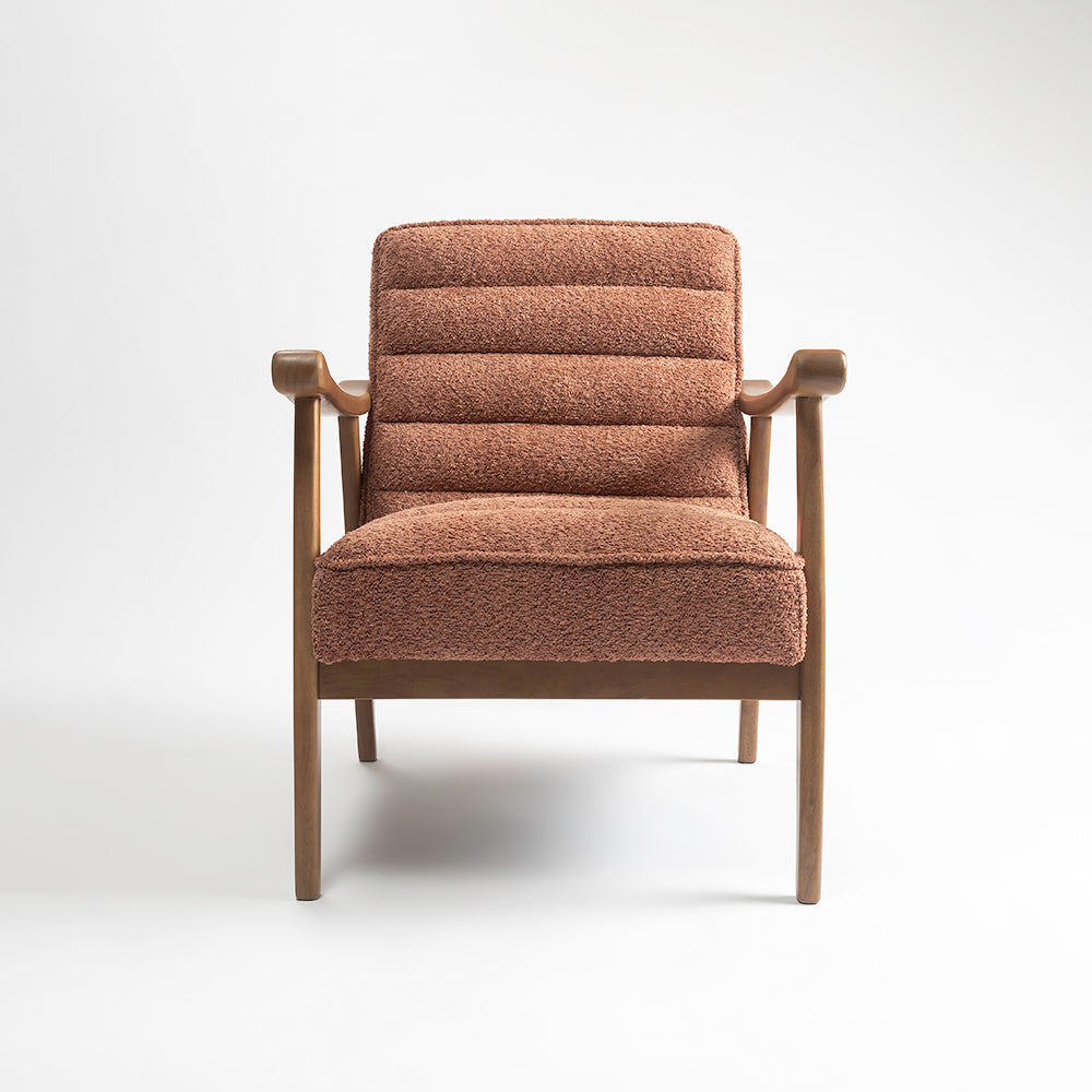 Tulsa Petal Wooden Armchair - Dusty Rose Brown