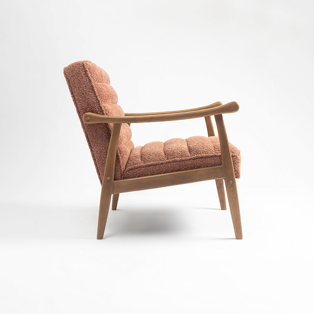Tulsa Petal Wooden Armchair - Dusty Rose Brown