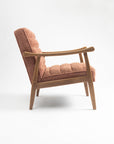 Tulsa Petal Wooden Armchair - Dusty Rose Brown