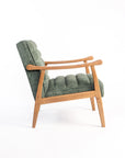 Tulsa Petal Wooden Armchair - Dark Green