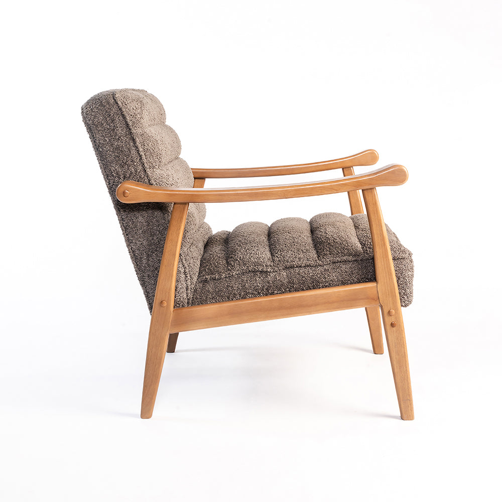 Tulsa Petal Wooden Armchair - Grey