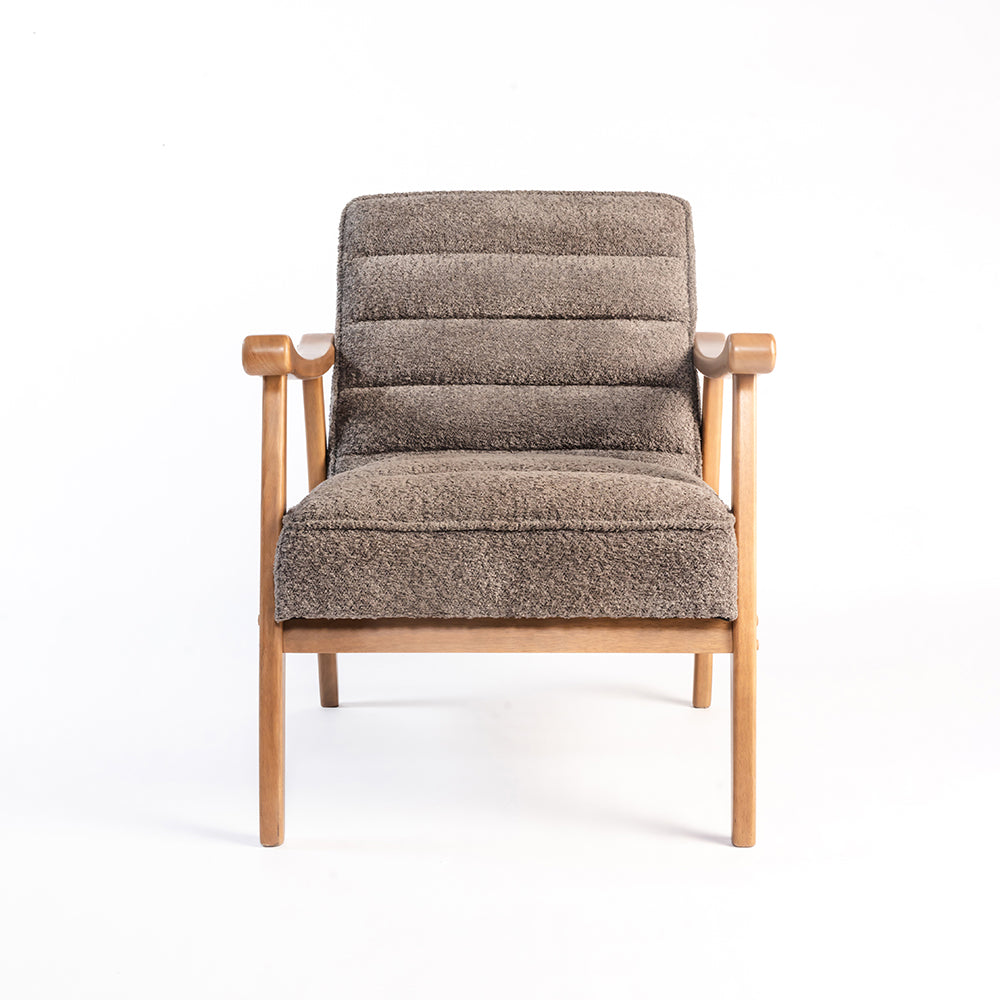 Tulsa Petal Wooden Armchair - Grey