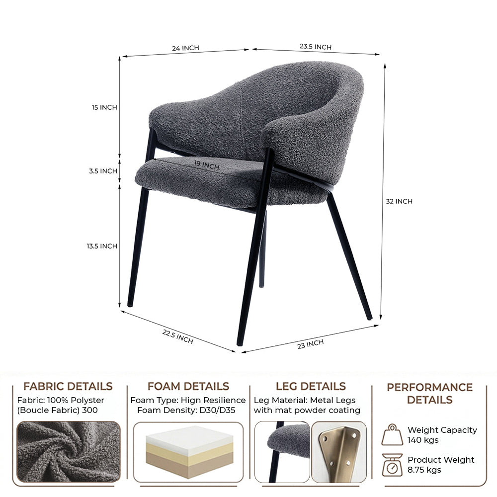 Vale Vibrance Dining Chair - Grey