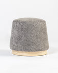 Bennie Joy Boucle Plywood Pouf - Grey
