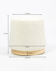 Bennie Joy Boucle Plywood Pouf - White