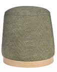 Bennie Joy Boucle Plywood Pouf - Green
