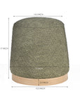 Bennie Joy Boucle Plywood Pouf - Green