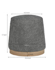 Bennie Joy Boucle Plywood Pouf - Grey