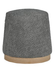 Bennie Joy Boucle Plywood Pouf - Grey