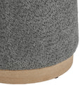 Bennie Joy Boucle Plywood Pouf - Grey