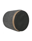 Bennie Joy Boucle Plywood Pouf - Grey