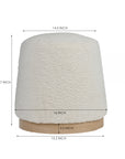 Bennie Joy Boucle Plywood Pouf - White