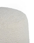 Bennie Joy Boucle Plywood Pouf - White