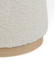 Bennie Joy Boucle Plywood Pouf - White