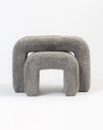 The Loo Boucle Pouf Bench - Grey