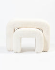 The Loo Boucle Pouf Bench - White