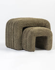 The Loo Boucle Pouf Bench - Green