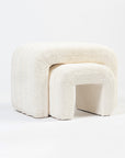 The Loo Boucle Pouf Bench - White