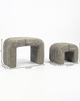 The Loo Boucle Pouf Bench - Grey