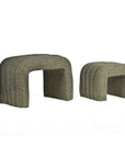 The Loo Boucle Pouf Bench - Green