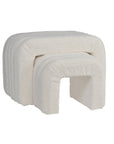 The Loo Boucle Pouf Bench - White