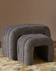 The Loo Boucle Pouf Bench - Grey