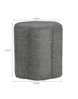 Crown Luxury Boucle Pouf - Grey