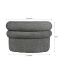 Mist Boucle Plywood Pouf - Grey