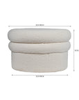 Mist Boucle Plywood Pouf - White