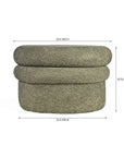 Mist Boucle Plywood Pouf - Green