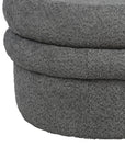 Mist Boucle Plywood Pouf - Grey