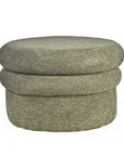 Mist Boucle Plywood Pouf - Green