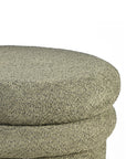 Mist Boucle Plywood Pouf - Green