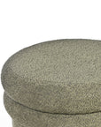 Mist Boucle Plywood Pouf - Green
