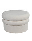 Mist Boucle Plywood Pouf - White