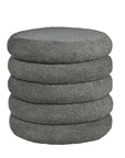 Elves Boucle Plywood Pouf - Grey