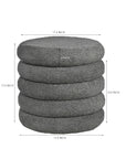 Elves Boucle Plywood Pouf - Grey