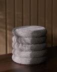 Elves Boucle Plywood Pouf - Grey