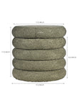 Elves Boucle Plywood Pouf - Green