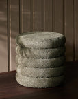 Elves Boucle Plywood Pouf - Green
