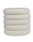 Elves Boucle Plywood Pouf - White